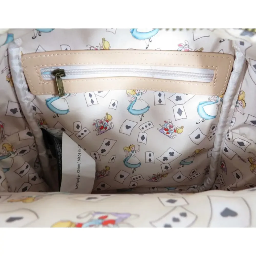 Loungefly Storybook Wonderland Scene Mini Backpack Faux Leather Tan